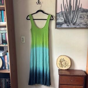 ❤️FINAL SALE❤️ Anthro | Tracy Reese Green Ombré Striped Maxi Dress Size Small